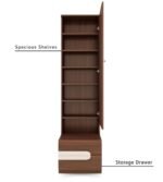 Wood Single Door Wooden Vanity Dressing Table (Rainforest Brown) - Image 3