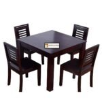Furniture Sheesham Wood Dining Table with Chairs - Image 2