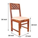 Furniture Sheesham Wood CNC Cuting Dining Table with 4 Chairs with 1 Bench - Image 4