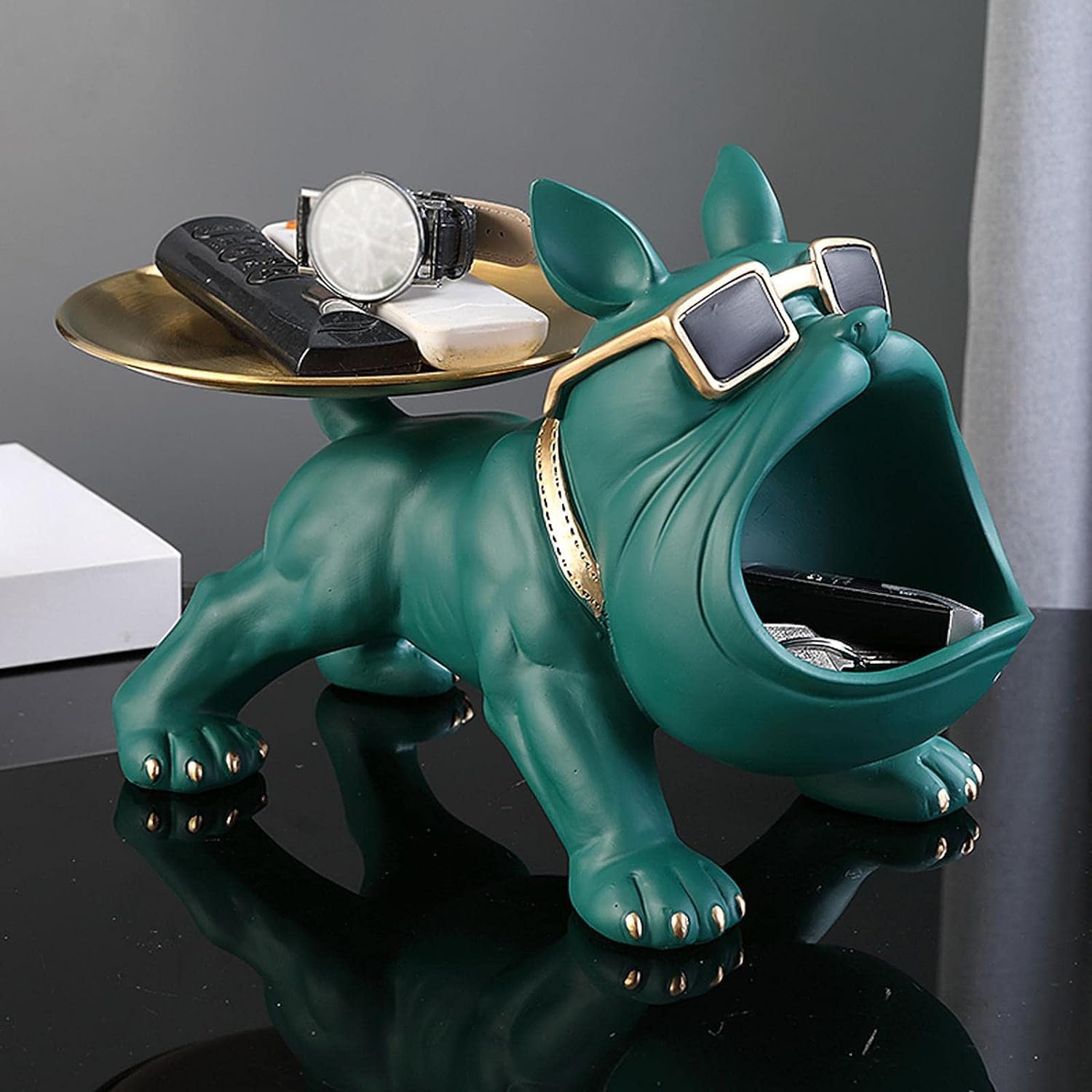 Version 1.0.0 SMOKEY COCKTAIL Bulldog Storage Butler Sculpture - Image 1