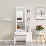 Wooden Dressing Table for Bedroom with 1 Drawer - Image 3