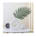Ceramic Donut Vase, Pampas Grass Flower Vase, Home Decor Centrepiece for Office - Image 4