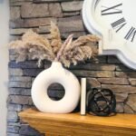 Ceramic Donut Vase, Pampas Grass Flower Vase, Home Decor Centrepiece for Office