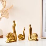 Snail Family Ceramic Finish Figures - Timeless Elegance for Home Décor