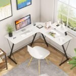 White Mulberry L-Shape Corner Desk